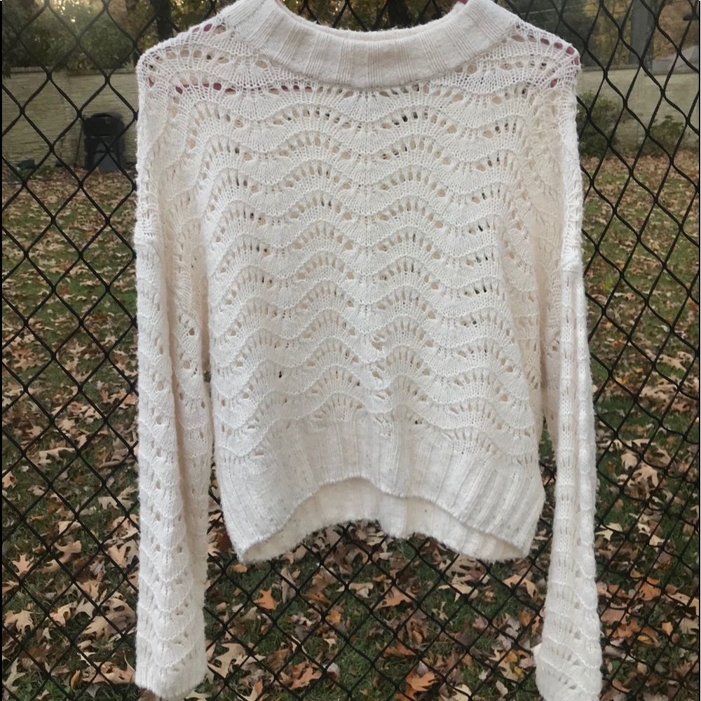 White cropped sweater